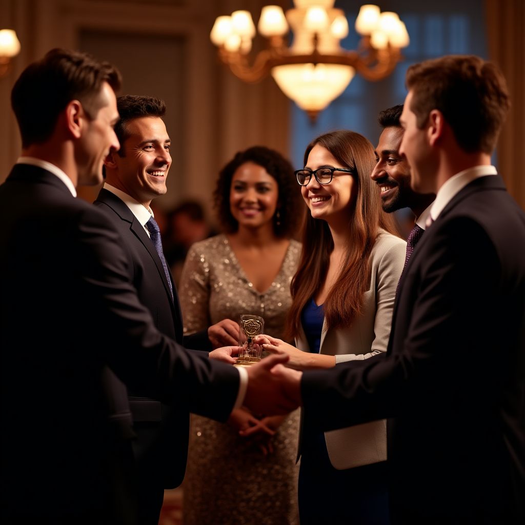 Equipo de Elite Business Consulting recibiendo premio
