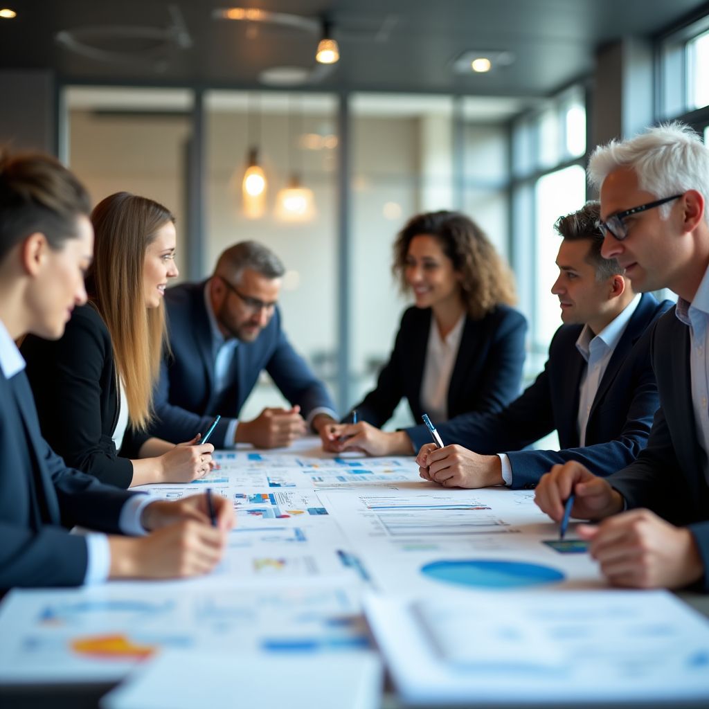 Representación visual de la visión futurista de la consultoría empresarial